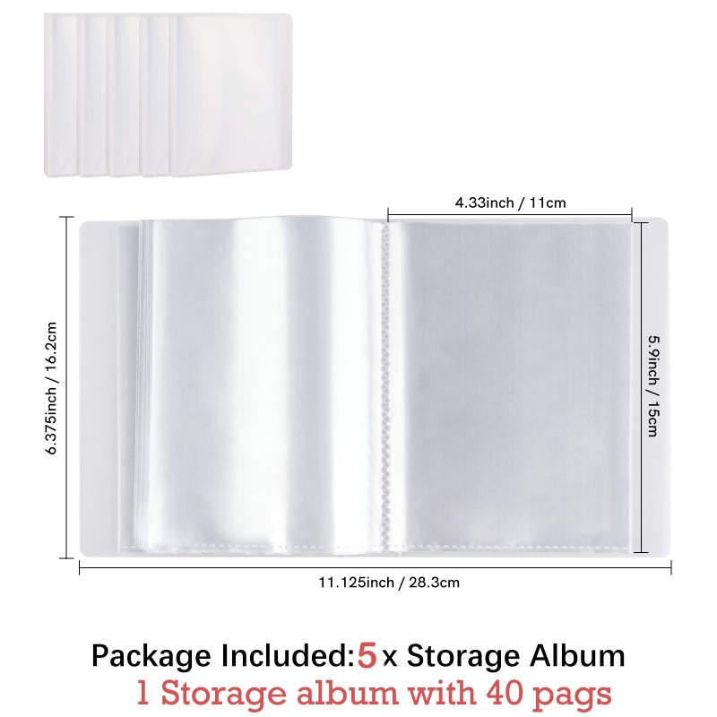 Briartw 5 Pieces Mini Storage Booklet with 40 Pages A6 Album Storage Organizer - Image 2